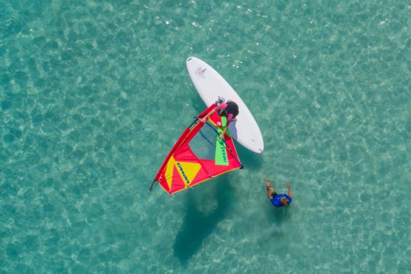 aerial view of the windsurfing school of mallorca watersportsmallorca